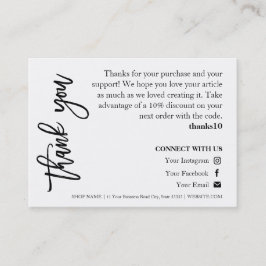 Candle Care Chic Script Dank u kaart Visitekaartje