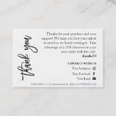 Candle Care Chic Script Dank u kaart Visitekaartje (Voorkant)