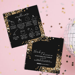 Candle Care Dank u kaart Voeg uw Logo Gold Vierkante Visitekaartje