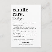 Candle Care Dank u Verpakking Kaart (Voorkant)