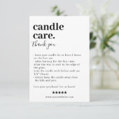 Candle Care Dank u Verpakking Kaart (Staand voorkant)
