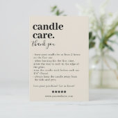 Candle Care Dank u Verpakking Kaart (Staand voorkant)