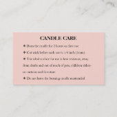 Candle Care Gold Gliter Chic Script Hartelijk dank Visitekaartje (Achterkant)