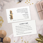 Candle Care Gold Gliter Chic Script Hartelijk dank Visitekaartje