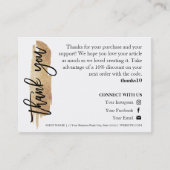 Candle Care Gold Gliter Chic Script Hartelijk dank Visitekaartje (Voorkant)