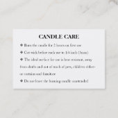 Candle Care Gold Gliter Chic Script Hartelijk dank Visitekaartje (Achterkant)