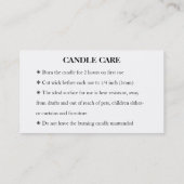 Candle Care Gold Gliter Chic Script Hartelijk dank Visitekaartje (Achterkant)