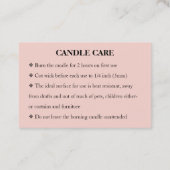 Candle Care Gold Glitter Chic Script Hartelijk dan Visitekaartje (Achterkant)