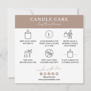 Candle Care Instructions Kaart