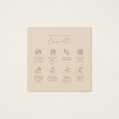 Candle Care Kaart dank u kaart instructie Kaart (Achterkant)