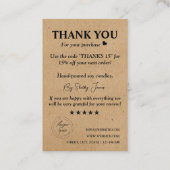 Candle Care Kraft Paper | Aangepaste Logo Hartelij Visitekaartje (Achterkant)