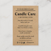 Candle Care Kraft Paper | Aangepaste Logo Hartelij Visitekaartje (Voorkant)