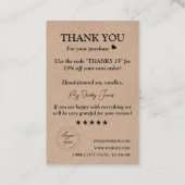 Candle Care Kraft Paper | Aangepaste Logo Hartelij Visitekaartje (Achterkant)