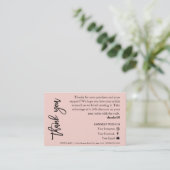 Candle Care Pink Chic Script Bedankt voor je credi Visitekaartje (Staand voorkant)