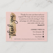 Candle Care Pink Gold Gliter Chic Script Hartelijk Visitekaartje (Voorkant)