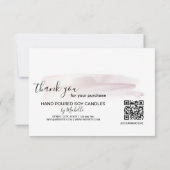 Candle Care Thank You Card Uw Logo QR-code toevoeg Bedankkaart (Achterkant)