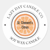 Candle Company Citrus St. Clements Oranje Lemon Ronde Sticker (Voorkant)
