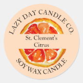 Candle Company Oranje Citrus Verpakking Sticker (Voorkant)