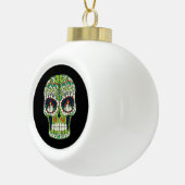 Candle Eyes Tattoo Mexican Sugar Skull Keramische Bal Ornament (Rechts)