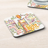 Candle Flame Word Cloud Art Print Bier Onderzetter (Linkerzijde)