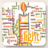 Candle Flame Word Cloud Art Print Bier Onderzetter (Voorkant)