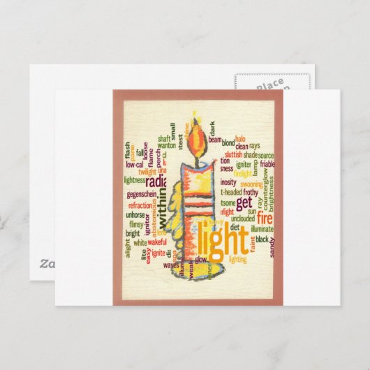 Candle Flame Word Cloud Art Print Briefkaart (Voorkant / Achterkant)
