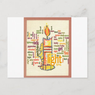 Candle Flame Word Cloud Art Print Briefkaart