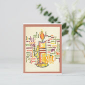 Candle Flame Word Cloud Art Print Briefkaart (Staand voorkant)