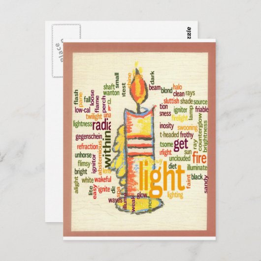 Candle Flame Word Cloud Art Print Briefkaart (Voorkant / Achterkant)