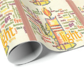 Candle Flame Word Cloud Art Print Cadeaupapier (Rol Hoek)