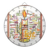 Candle Flame Word Cloud Art Print Dartbord (Voorkant)