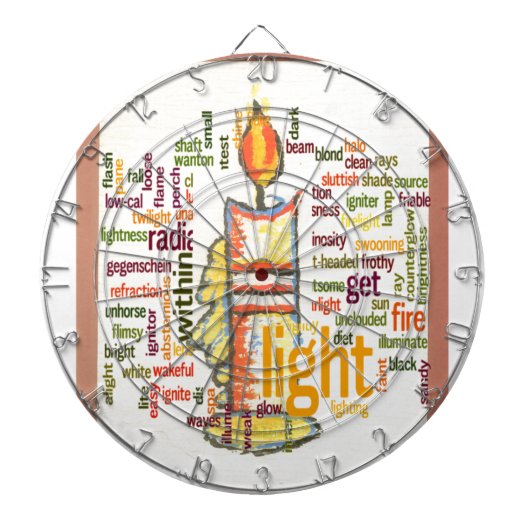 Candle Flame Word Cloud Art Print Dartbord (Voorkant)