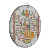 Candle Flame Word Cloud Art Print Dartbord (Voorkant Links)