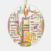 Candle Flame Word Cloud Art Print Keramisch Ornament (Links)