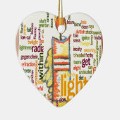 Candle Flame Word Cloud Art Print Keramisch Ornament (Rechts)