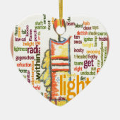 Candle Flame Word Cloud Art Print Keramisch Ornament (Voorkant)