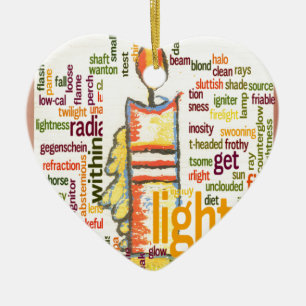 Candle Flame Word Cloud Art Print Keramisch Ornament