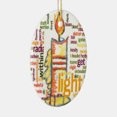 Candle Flame Word Cloud Art Print Keramisch Ornament (Rechts)