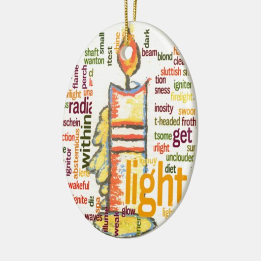 Candle Flame Word Cloud Art Print Keramisch Ornament (Links)