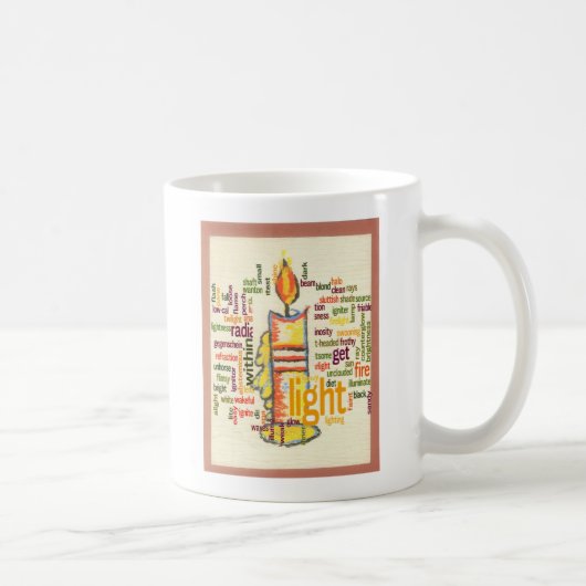 Candle Flame Word Cloud Art Print Koffiemok (Rechts)