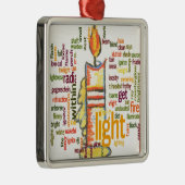 Candle Flame Word Cloud Art Print Metalen Ornament (Rechts)