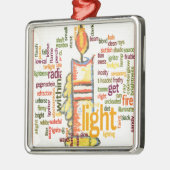 Candle Flame Word Cloud Art Print Metalen Ornament (Links)