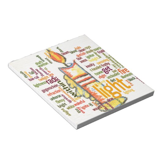Candle Flame Word Cloud Art Print Notitieblok (Schuin)