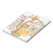 Candle Flame Word Cloud Art Print Notitieblok (Linkerzijde)