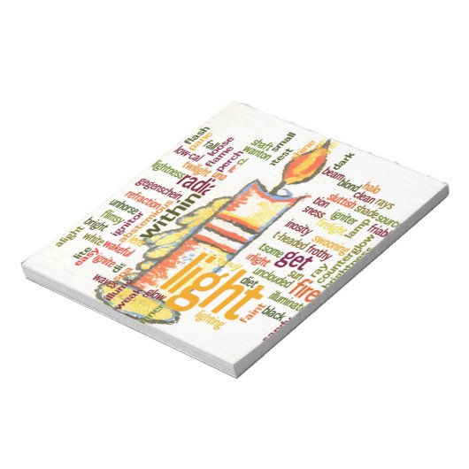 Candle Flame Word Cloud Art Print Notitieblok (Linkerzijde)