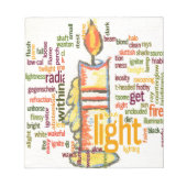 Candle Flame Word Cloud Art Print Notitieblok (Voorkant)