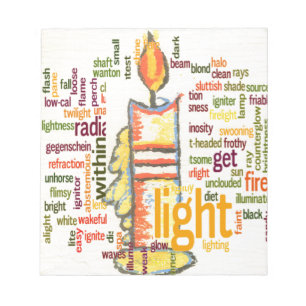 Candle Flame Word Cloud Art Print Notitieblok