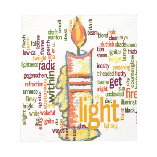 Candle Flame Word Cloud Art Print Notitieblok (Voorkant)