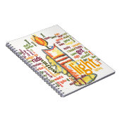 Candle Flame Word Cloud Art Print Notitieboek (Rechterzijde)