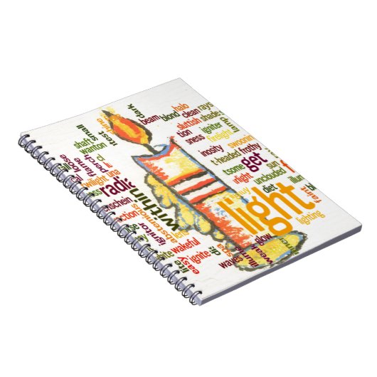 Candle Flame Word Cloud Art Print Notitieboek (Rechterzijde)